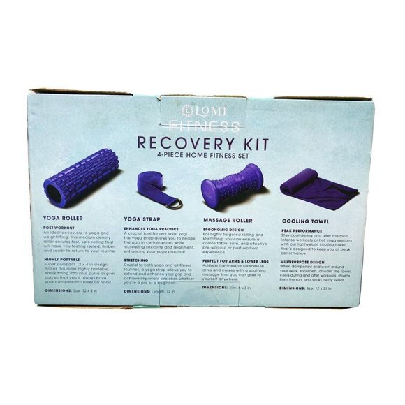 Lomi Fitness Recovery Kit 4-Piece Home Fitness Set ( Yoga Roller/ Strap/Massage - Picture 2 of 2